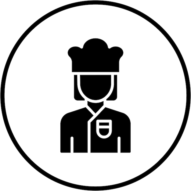 Diseño vectorial Chef Estilo de icono femenino