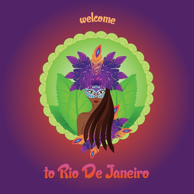 Vector diseño vectorial de chicas brasileñas. samba dancer de rio de janeiro