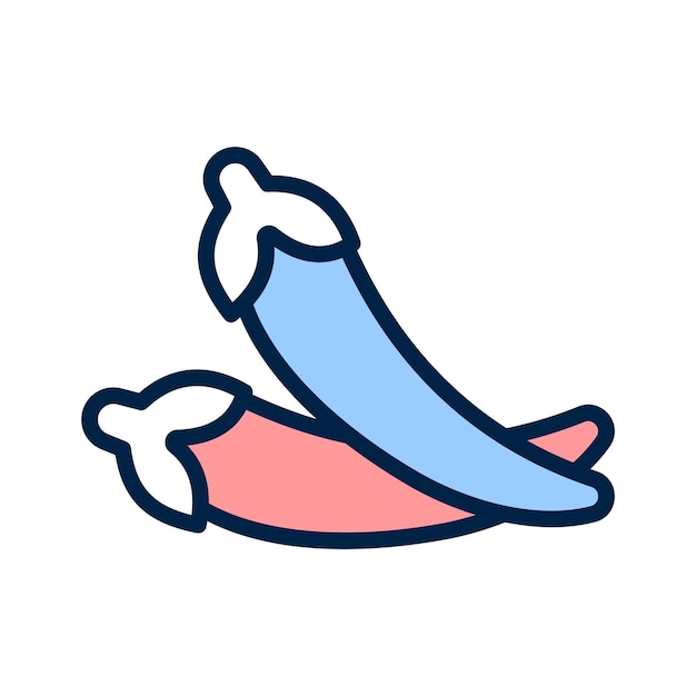 Diseño vectorial de chiles diseño de icono de pimienta caliente listo para usar