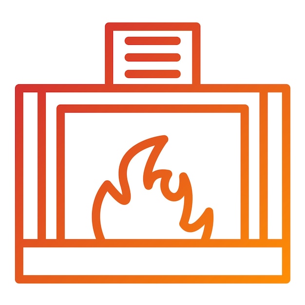 Diseño vectorial de chimenea de gas Estilo del icono