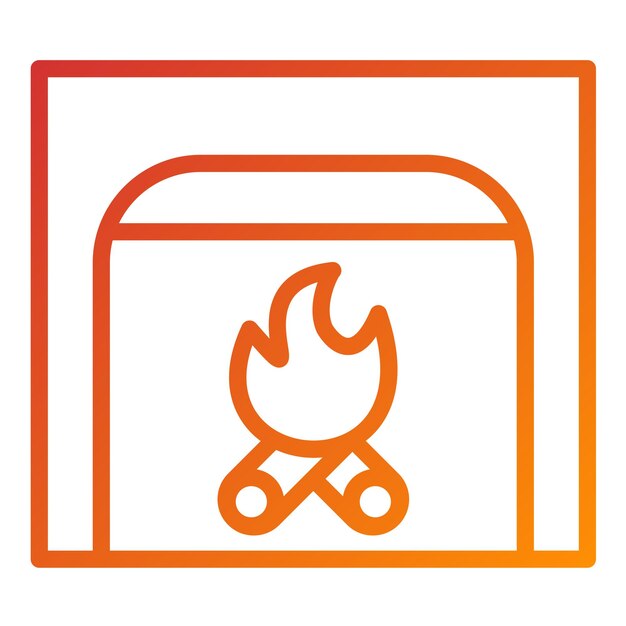 Diseño vectorial de chimenea de leña Estilo de icono