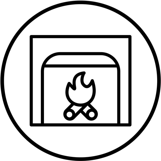 Diseño vectorial de chimenea de leña Estilo de icono