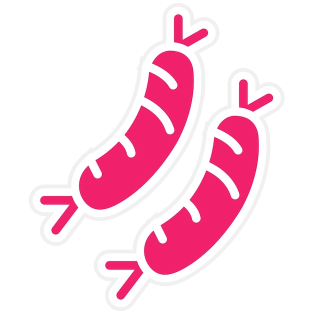 Diseño vectorial Chorizo estilo de icono de encanto