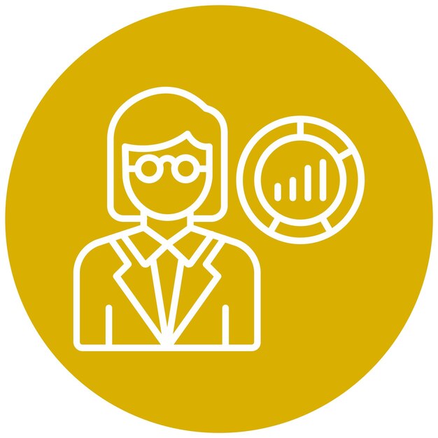Diseño vectorial Científico de datos Estilo de icono femenino