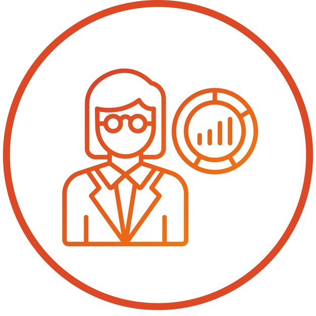 Diseño vectorial Científico de datos Estilo de icono femenino