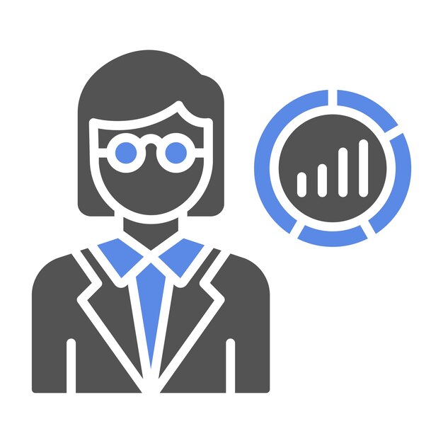 Diseño vectorial Científico de datos Estilo de icono femenino