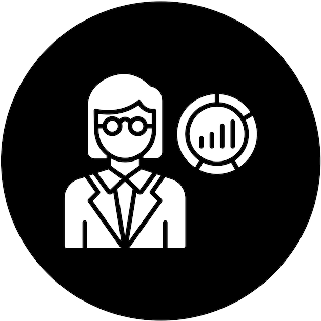 Diseño vectorial Científico de datos Estilo de icono femenino