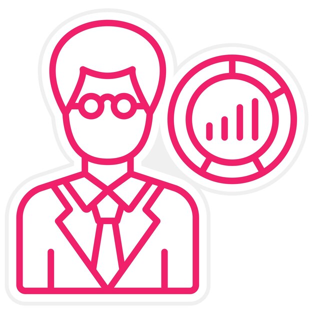 Diseño vectorial Científico de datos Estilo del icono masculino