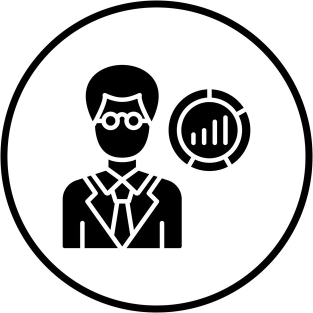 Diseño vectorial Científico de datos Estilo del icono masculino