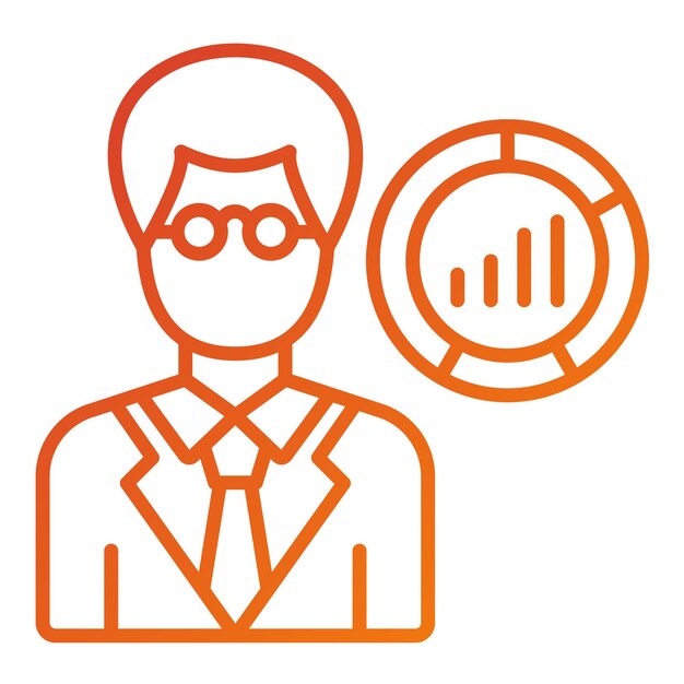 Diseño vectorial Científico de datos Estilo del icono masculino