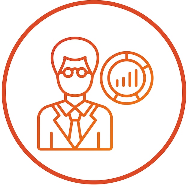 Diseño vectorial Científico de datos Estilo del icono masculino