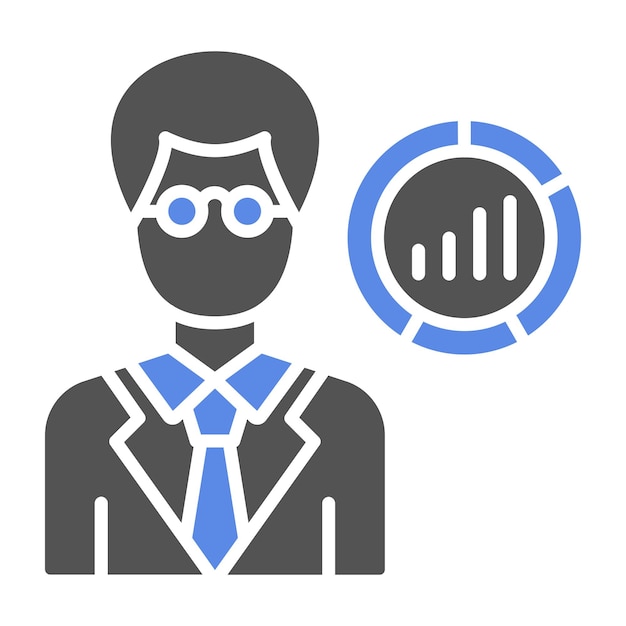 Diseño vectorial Científico de datos Estilo del icono masculino