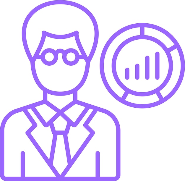 Diseño vectorial Científico de datos Estilo del icono masculino