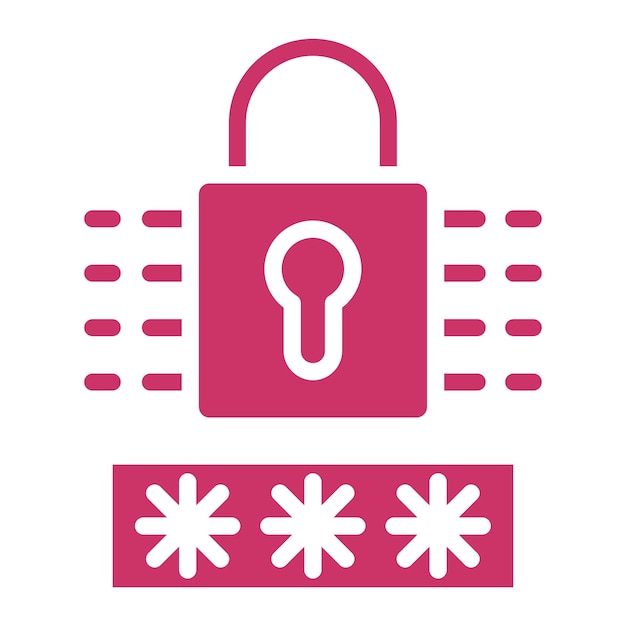 Diseño vectorial de cifrado Estilo del icono del bloqueador