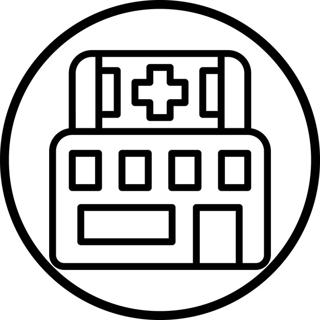 Diseño vectorial Clínica Estilo de icono