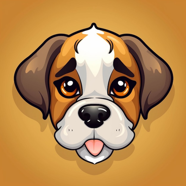 Vector diseño vectorial de clipart de cara de perro de dibujos animados