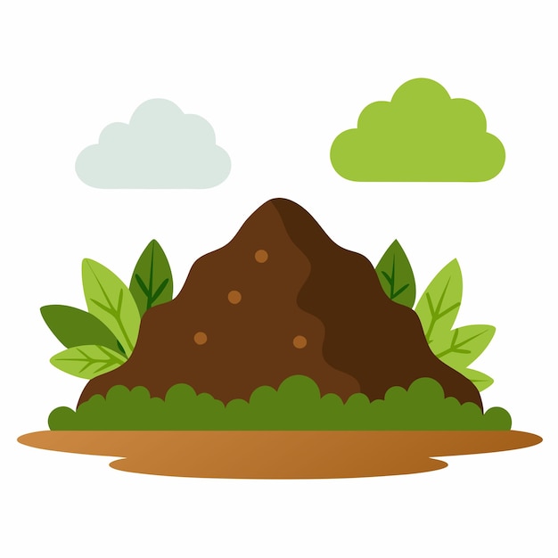Diseño vectorial de clipart de pilas de suelo y suciedad en fondo blanco