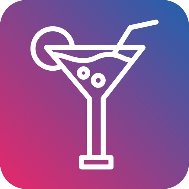 Diseño vectorial de cócteles estilo icono