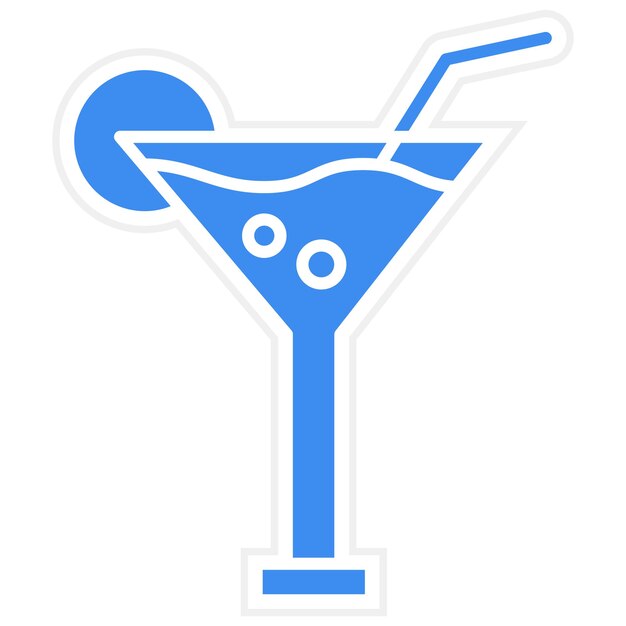Diseño vectorial de cócteles estilo icono