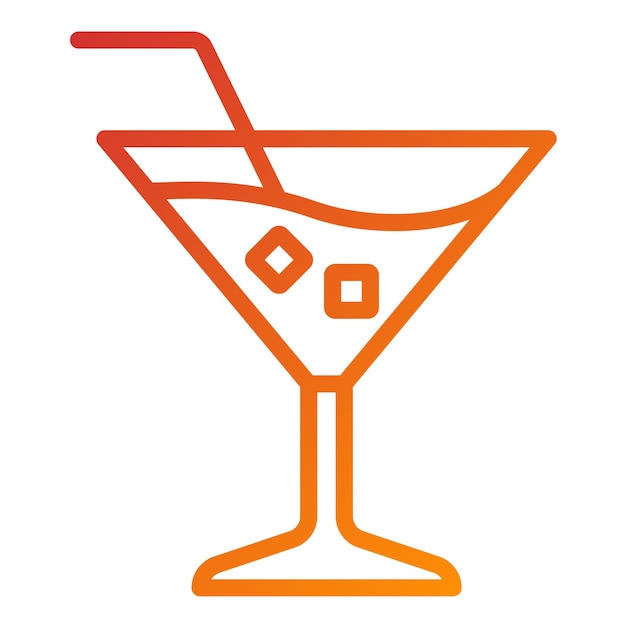 Diseño vectorial de cócteles estilo icono
