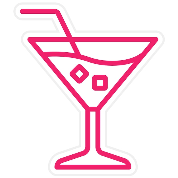 Diseño vectorial de cócteles estilo icono