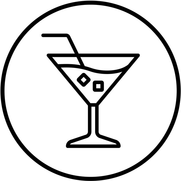 Diseño vectorial de cócteles estilo icono