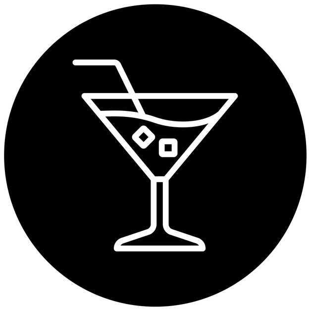 Diseño vectorial de cócteles estilo icono