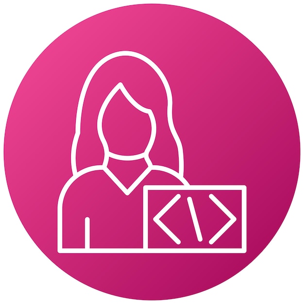Diseño vectorial codificador estilo de icono de mujer
