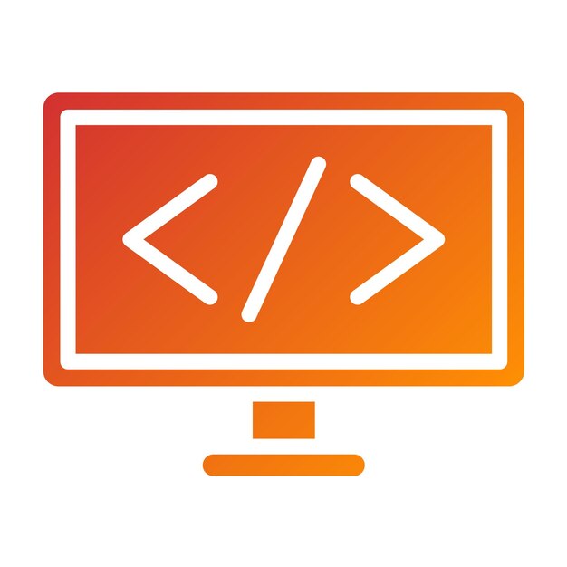Diseño vectorial Código de ciencias de la computación Estilo del icono