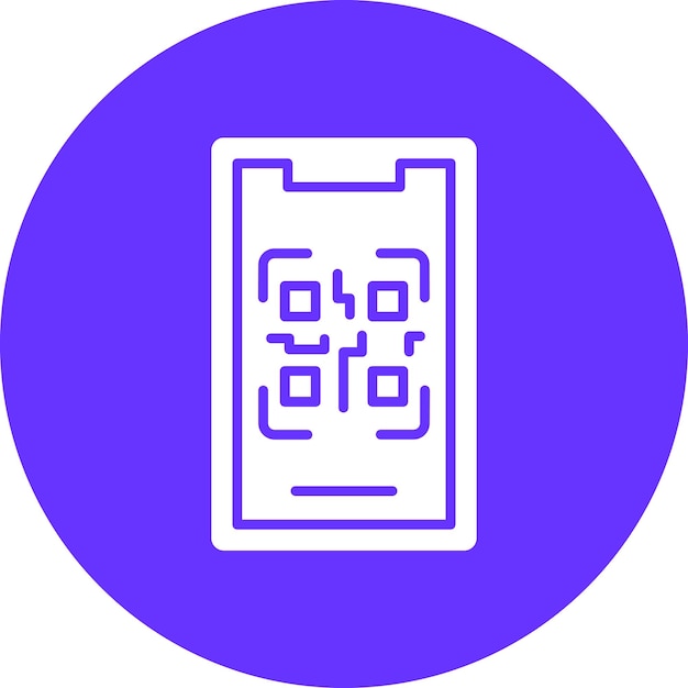 Vector diseño vectorial de código qr móvil estilo de icono