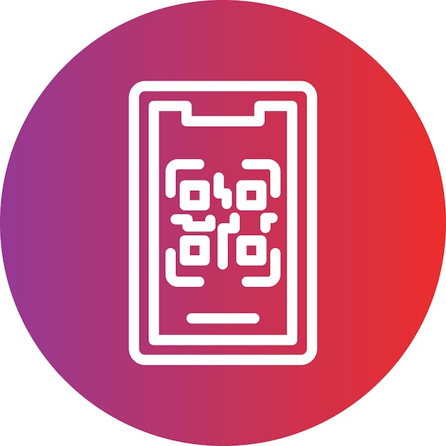Diseño vectorial de código QR móvil Estilo de icono