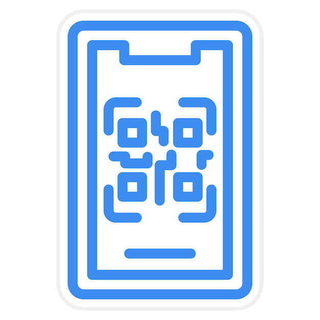 Vector diseño vectorial de código qr móvil estilo de icono