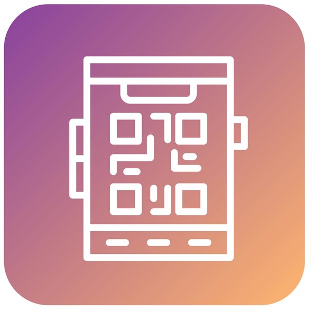 Diseño vectorial de código QR móvil Estilo de icono
