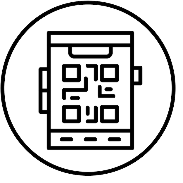 Diseño vectorial de código QR móvil Estilo de icono