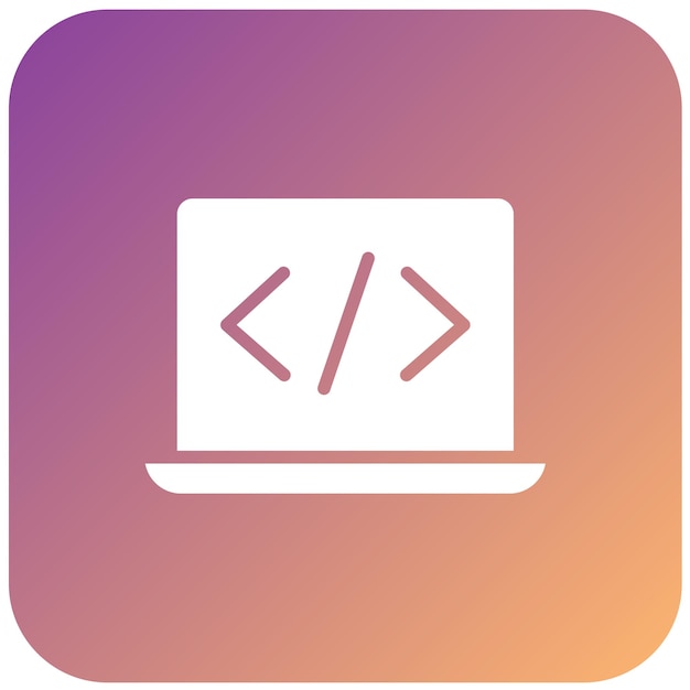 Diseño vectorial de códigos de portátiles Estilo del icono