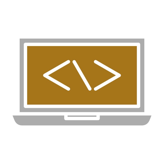 Diseño vectorial de códigos de portátiles Estilo del icono