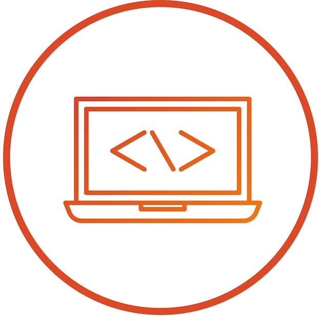 Diseño vectorial de códigos de portátiles Estilo del icono