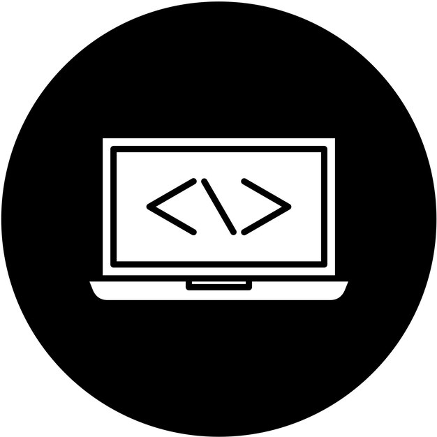 Diseño vectorial de códigos de portátiles Estilo del icono