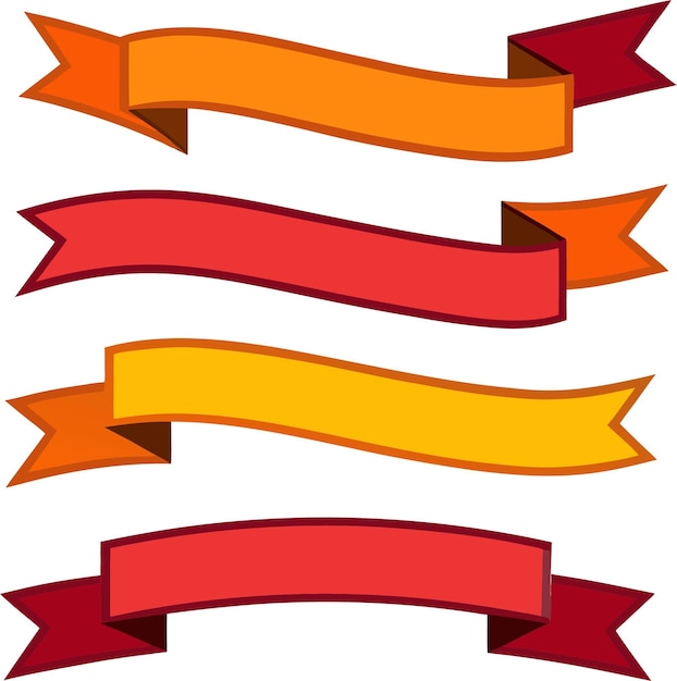 Diseño vectorial de la colección moderna de cintas planas