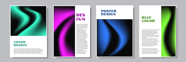 diseño vectorial de la colección de plantillas de carteles multicolores abstractos