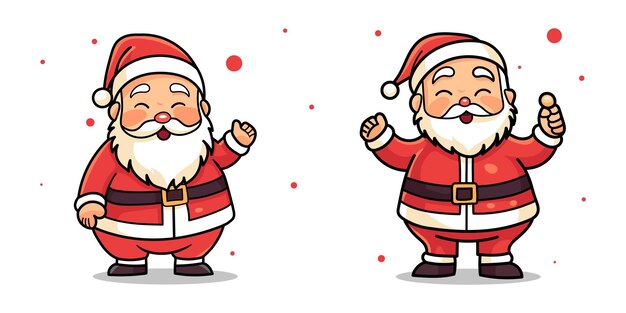 El diseño vectorial de la colección de Santa Claus.