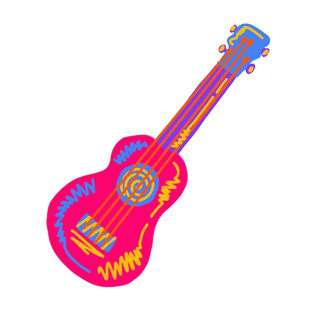 Vector diseño vectorial colorido de una guitarra