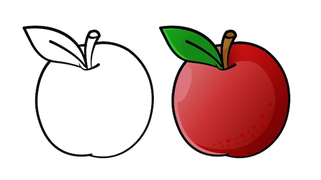 diseño vectorial colorido de manzana roja