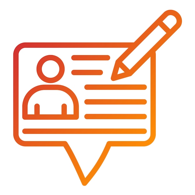 Diseño vectorial de comentarios del paciente Estilo del icono