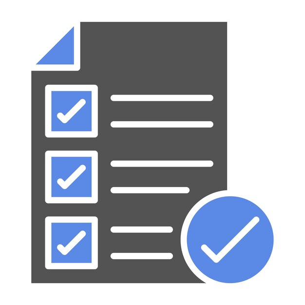 Diseño vectorial comprobación de archivos Estilo de icono
