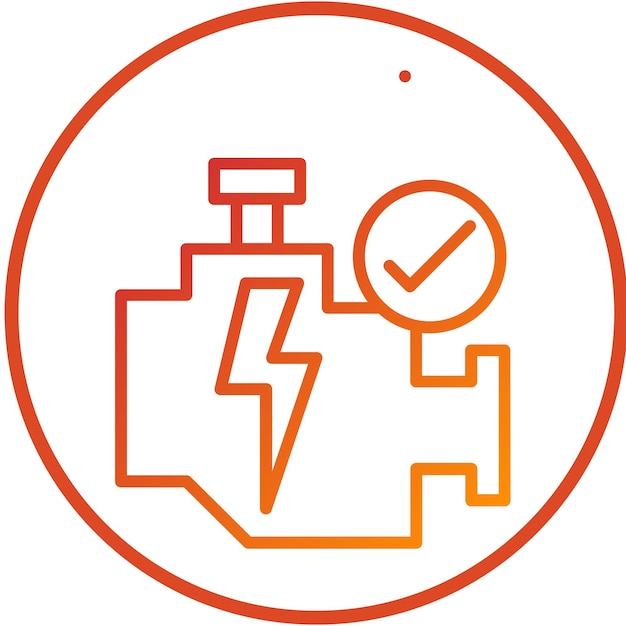 Diseño vectorial Compruebe el estilo del icono de luz del motor