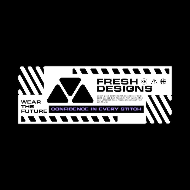 Diseño vectorial conceptual de ropa de calle urbana gráfica futurista