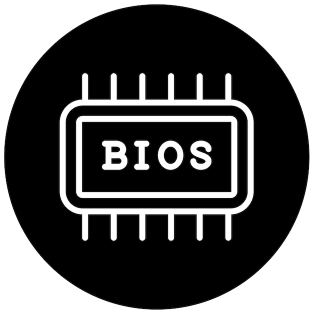 Diseño vectorial de la configuración del BIOS Estilo del icono