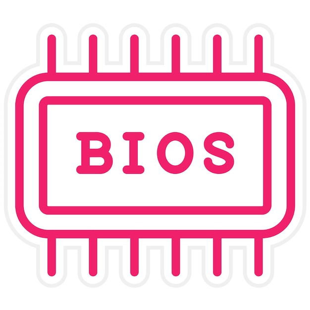 Diseño vectorial de la configuración del BIOS Estilo del icono