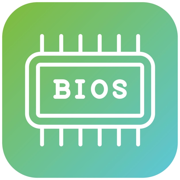 Diseño vectorial de la configuración del BIOS Estilo del icono